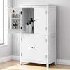 Freestanding Bathroom Storage Cabinet with 4 Doors and Adjustable Shelves, Floor Cabinet Organizer, Waterproof MDF Cabinet - 3 of 4