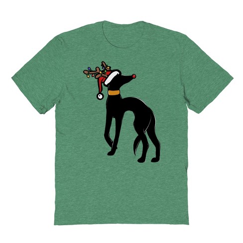 Rerun Island Men's Christmas Greyhound Short Sleeve Graphic Cotton T-Shirt - image 1 of 1