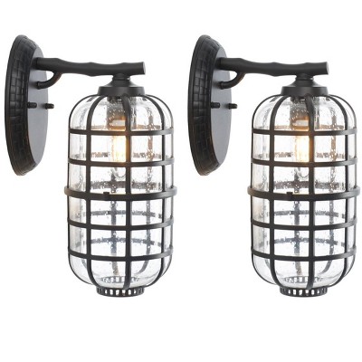 Rigel Black Direct Wired Electric Outdoor Wall Sconce Set
