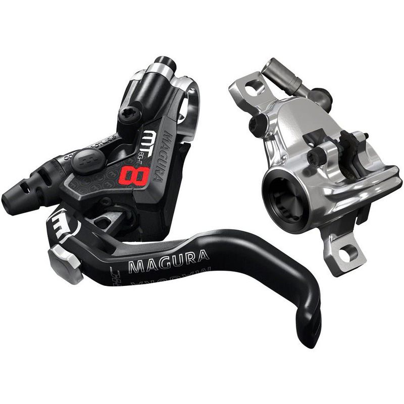 Magura MT8 Pro Disc Brake and Lever - Front or Rear, Hydraulic, Post Mount, Black/Chrome, 1 of 4