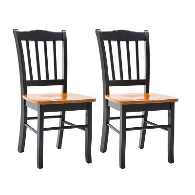 Set Of 2 Shaker Wood Dining Chairs Black/oak - Boraam : Target