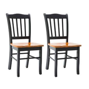 Set of 2 Shaker Wood Dining Chairs Black/Oak - Boraam