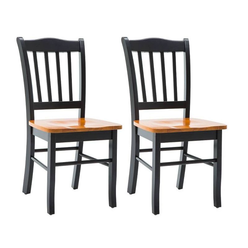 Set of 2 Shaker Wood Dining Chairs Black/Oak - Boraam, 1 of 12