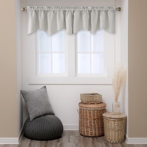 Deconovo Scalloped Valance Curtain – Rod Pocket, 1 Panel, Blackout Style - 1 of 4