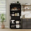 Pantry Storage Cabinet with Drawer, Rattan Pantry Cabinet, Freestanding Kitchen Cupboard - 3 of 4