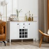 HOMCOM Buffet Cabinet, Rustic Sideboard with 9-bottle Wine Rack, Storage Cabinets, Drawers and Adjustable Shelves for Living Room, Kitchen - 3 of 4