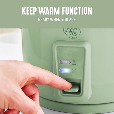 GreenLife 1.5qt Rice Cooker Green Sage