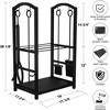 GASPRO Firewood Rack Indoor, 5 Pcs Wrought Iron Fireplace Tools and Log Holder for Fireplace, Wood Stove, Fire Pit, Sturdy and Easy to Assemble - 2 of 4