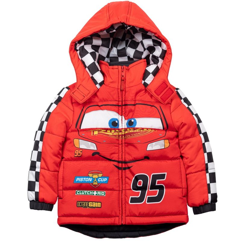 Disney Pixar Cars Lightning McQueen Winter Coat Puffer Jacket Little Kid, 4 of 10