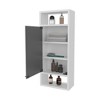 Chic Crate-Pine-Like Medicine Cabinet – Mirrored Door & Open Storage | White - 3 of 4