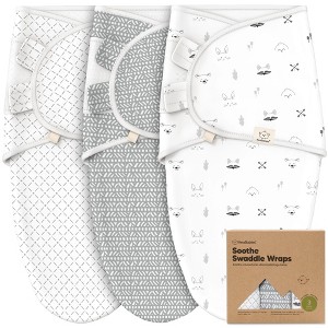 3pk Soothe Baby Swaddle 0-6 Months, Organic Baby Swaddle Sleep Sacks, Newborn, Infant Swaddle Sack - 1 of 4