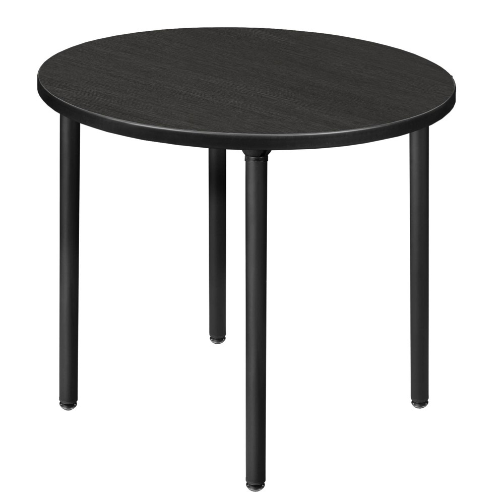 Photos - Dining Table 30" Small Kee Round Breakroom Table with Folding Legs Ash Gray/Black - Reg