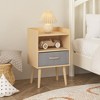 Whisen Nightstand With Collapsible Fabric Drawer, 2-Tier Storage End Table, Side Table with Storage Cabinet - 4 of 4