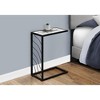 Vynxaria Contemporary C-Shaped Accent Table, White Marble Look Laminate, Black Metal, 10.25" L x 18.25" W x 25.25" H - 2 of 4