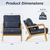 Ora Maison Modern Accent Chair with Lumbar Pillow and Wooden Frame for Living Room or Office - 2 of 4