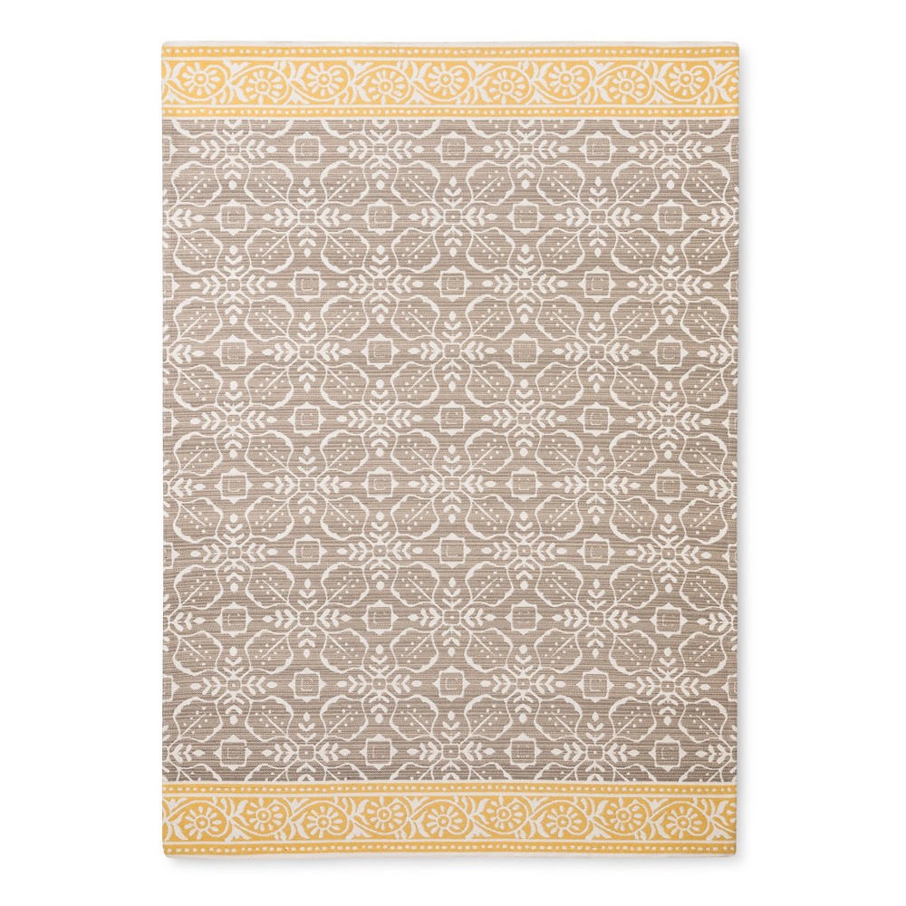 5'X7' Khaki Floral Woven Area Rug - Threshold was $99.99 now $49.99 (50.0% off)