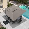 PURPLE LEAF Outdoor Cantilever Umbrella with Base Large Patio Umbrella Windproof Heavy Duty Hanging Offset Umbrella for Garden Outdoor Pool - 2 of 4