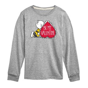 Boys' - Peanuts - Be My Valentine Long Sleeve Graphic T-Shirt - 1 of 4