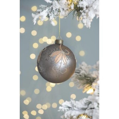 Syemin Decorative Objects Christmas Ball Ornaments Glass Decorative Hanging Ball for Holiday Party Decorations Set of 6, Silver, 3.9"*3.9"*3.9"