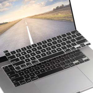 Insten Keyboard Cover Protector Compatible with 2020 Macbook Pro 13", Ultra Thin Silicone Skin, Tactile Feeling, Anti-Dust, Black - 1 of 4