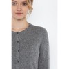 JENNIE LIU Women's 100% Cashmere Button Front Long Sleeve Crewneck Cardigan Sweater - 2 of 2