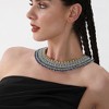 SOHI Women's Sapphire Blue:Emerald Green The Egyptian Bijou Statement Necklace - 4 of 4