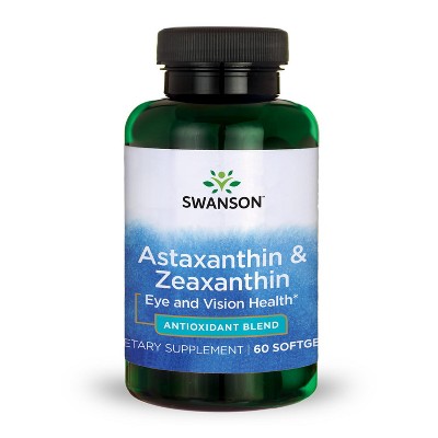 Swanson Dietary Supplements Astaxanthin & Zeaxanthin to Support Eye and Vision Health Softgel 60ct.