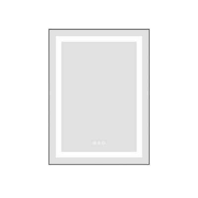 ChicFurnit Bathroom Vanity Mirrors Rectangle Frame Wall Mirror Anti Fog Mirror Decorative Wall Mirrors for Bathroom, Silver, 30"*1.5"*24"