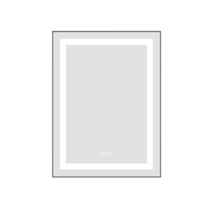 ChicFurnit Bathroom Vanity Mirrors Rectangle Frame Wall Mirror Anti Fog Mirror Decorative Wall Mirrors for Bathroom, Silver, 30"*1.5"*24" - 1 of 4