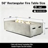 56" Rectangular Propane Gas Fire Pit Table – 50,000 BTU Outdoor Patio, Deck & Backyard Fireplace, Concrete Finish, Light Gray - 2 of 4