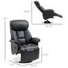 CIPACHO Swivel Recliner Adjustable PU Leather Upholstered Recliner Chair with Footrest Padded Arms and Steel Base Black - 2 of 4