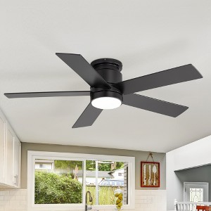 Airsurfer 42" Matte Black Ceiling Fan with 3 Colors LED Light and Remote Control,Ceiling Fan with 5 Blades,2 Downrods,6 Speeds Motor & Memory Function - 1 of 4