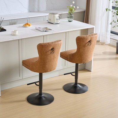 NicBex Set of 2 Bar Stools for Kitchen Island,Counter Bar Stools with Back and Footrest,Bar Chairs for Dining Rooms,Kitchens Islands