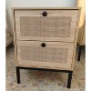 Gulches Byron C Rattan Twinset Beside Stand Nightsand Bedside Cabinet with Drawer 2pcs - 2 of 4