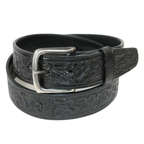 CTM Men's Big & Tall Leather Western Belt