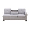 DOMETOUR Flannel 3-Piece Sofa Sectional Sofa Set for Living Room Grey White - 4 of 4