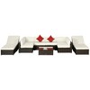 Outsunny 9-Piece Outdoor Patio Sectional Furniture Set, Cushions, Pillows, 2 Reclining Chaise, Outdoor Coffee Table, Wicker Sofa Set, Cushions, Beige - 4 of 4