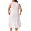 Agnes Orinda Women's Plus Size Pleated Ruffle Side Pockets Sleeveless Wide Strap Comfy Nightgowns - 4 of 4