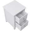 Streamdale 2 Drawers Solid Wood Nightstand End Table in White - 3 of 4