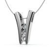 Pompeii3 1/2Ct Three Stone Round Cut Diamond Pendant 14k White Gold Necklace & Chain - 3 of 4