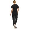 Saint Scrubs Womens 9-Pocket Medical Uniform Set- V-Neck Stretch Top with Tapered Straight Leg Pants - 2 of 4