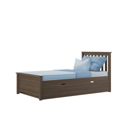 Max & Lily Twin-Size Clay Wood Bed with Trundle