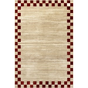 Nuloom Pompeii Checked Border Area Rug, 3' 3" x 5', Red - 1 of 4