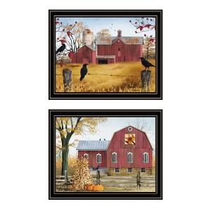 2Piece Vignette Autumn Red Barns Black Framed Wall Art for Living Room,Home Decor, Bedroom Wall Art by Billy Jacobs - 1 of 4