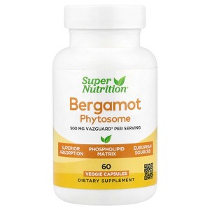 Super Nutrition Bergamot Phytosome with Citrus Bergamot Extract, 500 mg, 60 Veggie Capsules - 1 of 4