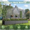 Wooakway Black Metal Planter Box with Trellis Raised Garden Bed with Arbor Privacy Screen with Wheels - 4 of 4