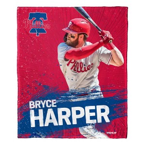 50"x60" MLB Philadelphia Phillies Bryce Harper Silk Touch Throw Blanket - 1 of 4