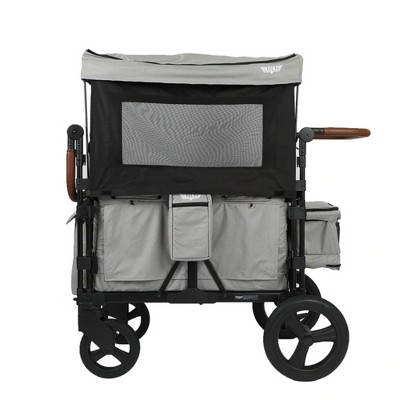 Keenz XC Luxury Comfort Baby Toddler Kids Wheeled Stroller Wagon with Foldable Frame, Harness, Canopy Cover, Cooler Basket and Storage Pockets, Smoke