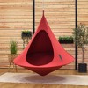Vivere Double Cacoon Hanging Chair Indoor/Outdoor Polyester Canvas Hammock, Red - 3 of 4