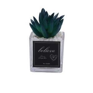 Unique Bargains Fake Plant Tree Plastic Green 1.97"x1.97"x5.91" 1 Pc - 1 of 4